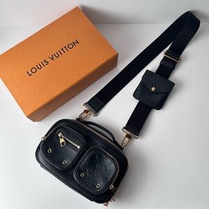 Louis Vuitton Black and Gold Crossbody Set